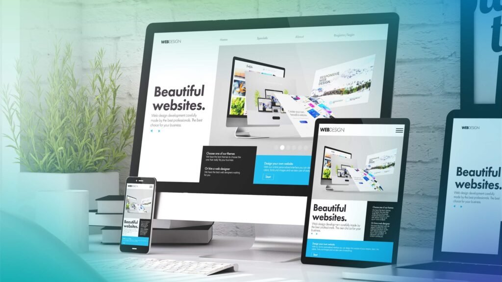 Website development and website design service – modern, responsive site layout on multiple devices.